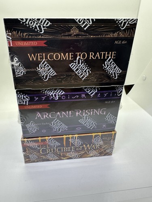 #ad Flesh and Blood Welcome To Rathe Arcane Rising Crucible of War Booster Boxes $219.69