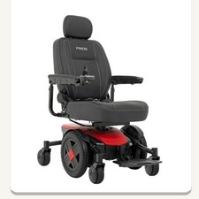 Pride Jazzy EVO 613 Powerchair Mid-Wheel 6, Adjustable Armrests, Red/Black