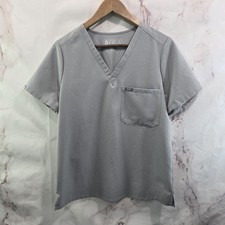 FIGS Top Womens Medium Gray Slim Catarina Short Scrub One Pocket 1367 FW1000