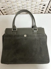 Zondervan Inspirio Bible Carrier Bag, Green Faux Leather, White Piping Silver