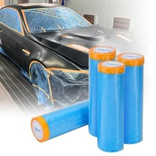 Pre-Taped Automotive Masking Film 4 Pack 59 in x 65 feet Rolls, Tape and Drap...