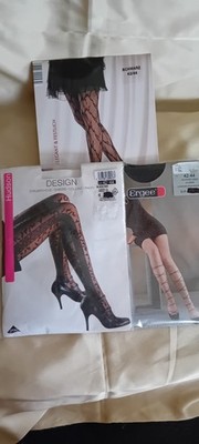 3 x Strümpfe, Hudson, Ergee + Linia Femina   schwarz 40/42    Elegante Muster