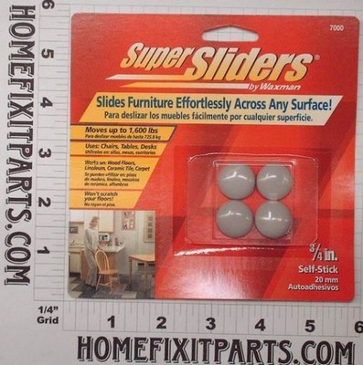 3/4 In SUPER SLIDERS 4 Pieces per pack Soft Touch by Waxman Mfg Part # 7000
