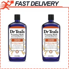 2pk Dr Teal's Soothe & Comfort Foaming Bath with Oat Milk & Argan Oil, 34 fl oz