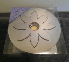The Gift Collection 2 In 1 Flower Cut Silver Chrome Metal Candle Lit Food Warmer