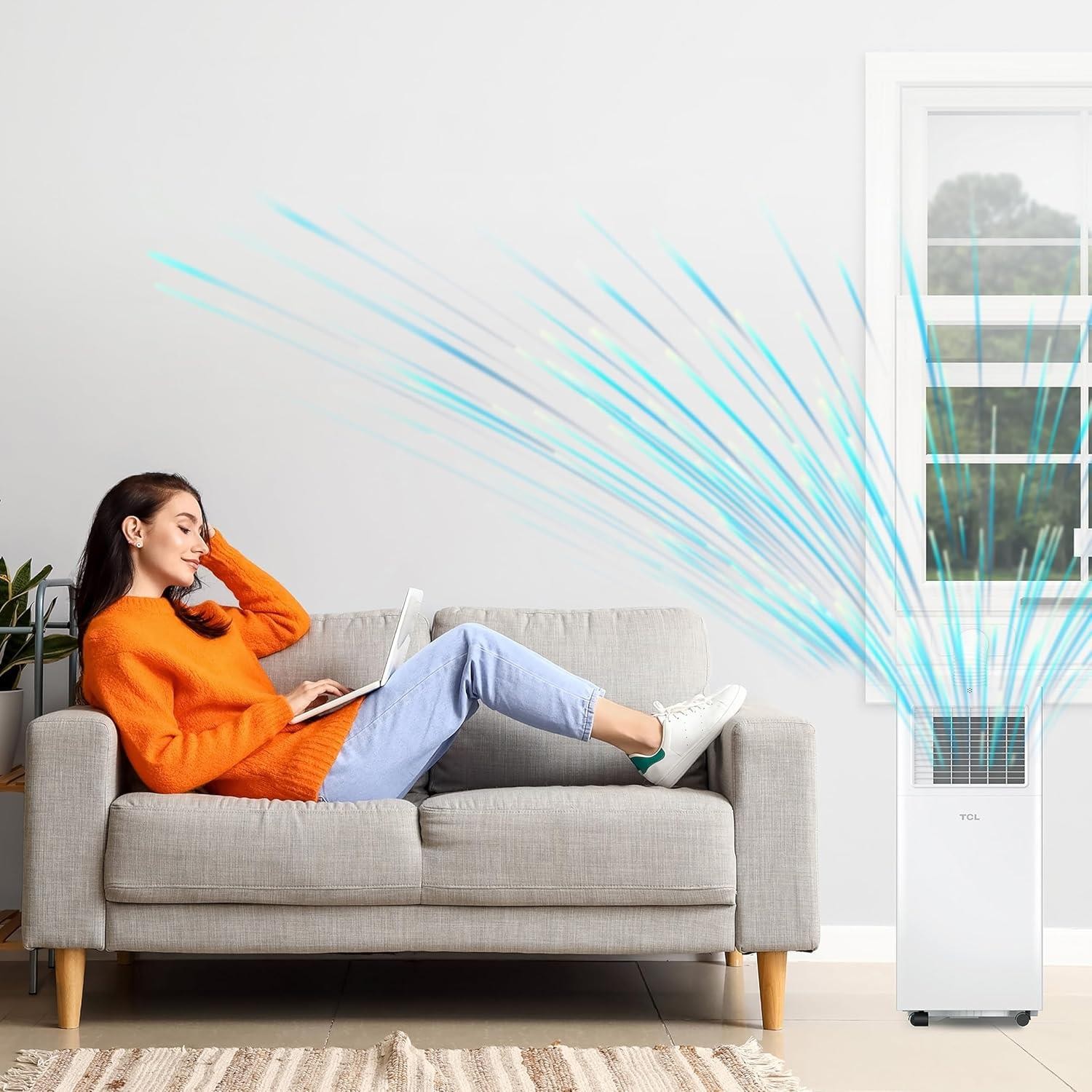 TCL H5P44W Smart Portable Air Conditioner 5,000 BTU Fan + Dehumidifier Excellent