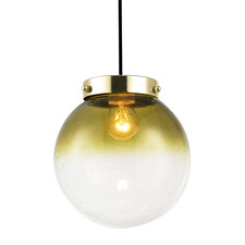 Ombre Green and Clear Bubble Glass Pendant Lighting Shade with Gold Lamp Hold...