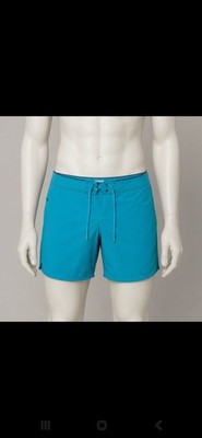 Carve Designs men's Solid Blue Swim Shorts Drawstring Stretch Size 10