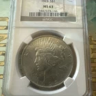 1923 SILVER Peace Dollar NGC MS63
