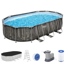 Bestway Power Steel 20x12x4 Foot Above Ground Oval Pool Set (Open Box)