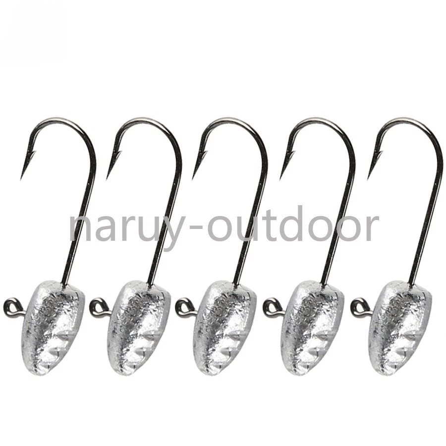 30er Pack Oval Blei Jigköpfe Angelhaken Barsch Crappie Zander 2g 3g 5g 7g 10g - Bild 2 von 4