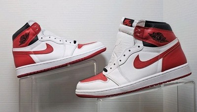 Size 10.5-Men Jordan 1 Retro OG High Heritage White/University Red-Black 