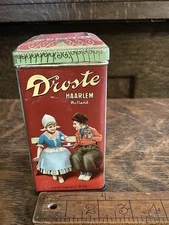 VINTAGE DROSTE'S DUTCH PROCESS 8OZ. COCOA TIN CAN - HAARLEM HOLLAND