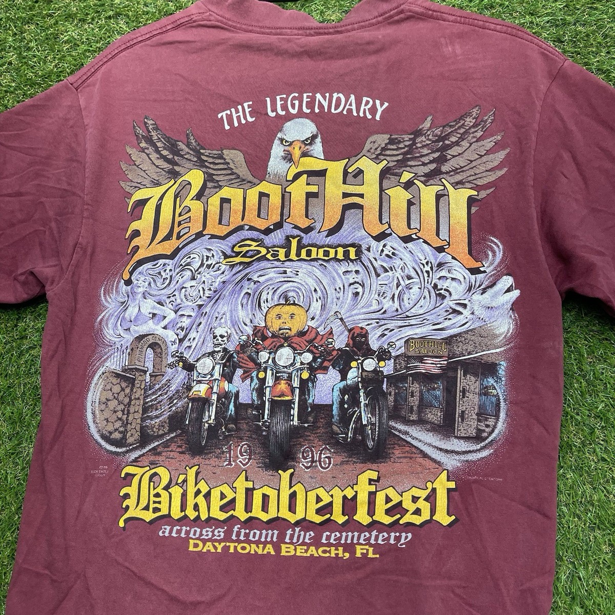 Vintage Boot Hill Saloon Shirt Mens Small Biketoberfest USA