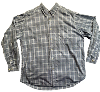 Columbia Mens 2XT Tall Long Sleeve Button Down Shirt Blue Plaid Check - Image 1 of 4