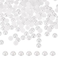 600 Pcs 10mm White Half Round Pearls Beads for Crafting