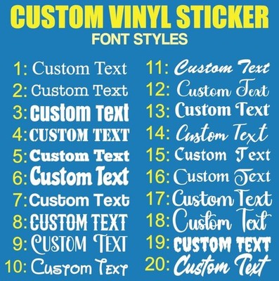 Personalisierte Name Vinyl Aufkleber Wort Text geschnitten ausgefallen Schrift Abziehbild Satz individuell