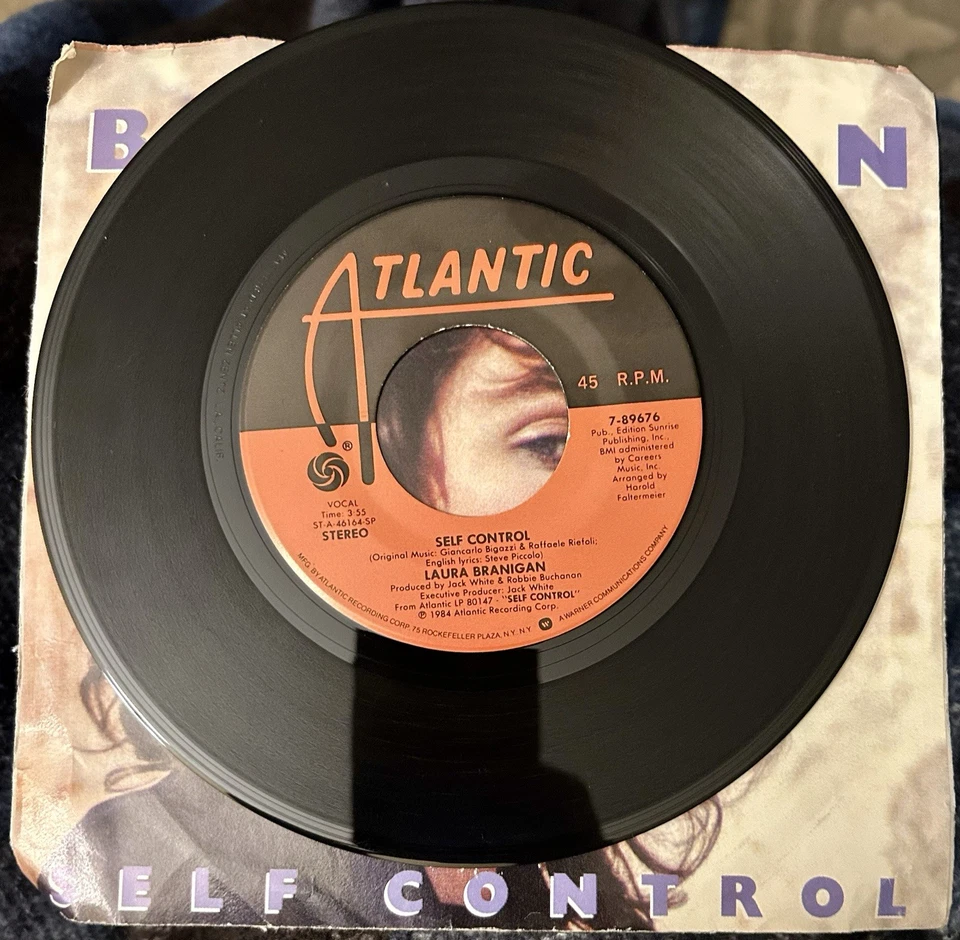Laura Branigan-45 RPM-Atlantic 7-89676 (Self Control/Silent Partners)-1984-VG+ - Image 3 of 4