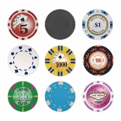 Poker Chip Sample Set - Random Selection - 9 Pieces - 1 of Each Chip Type