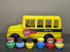 Vtg 1991 Fisher Price Little People School Bus #2372 W/ 6 Chunky Little People