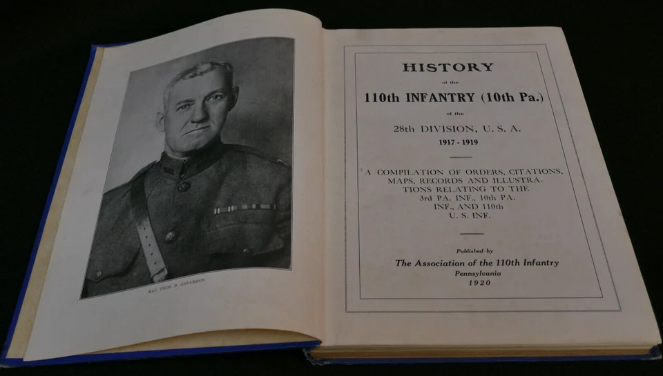 History Of The 110th Infantry (10th PA) Of The 28th Division Book, 1920 First Ed Foto 4 de 4