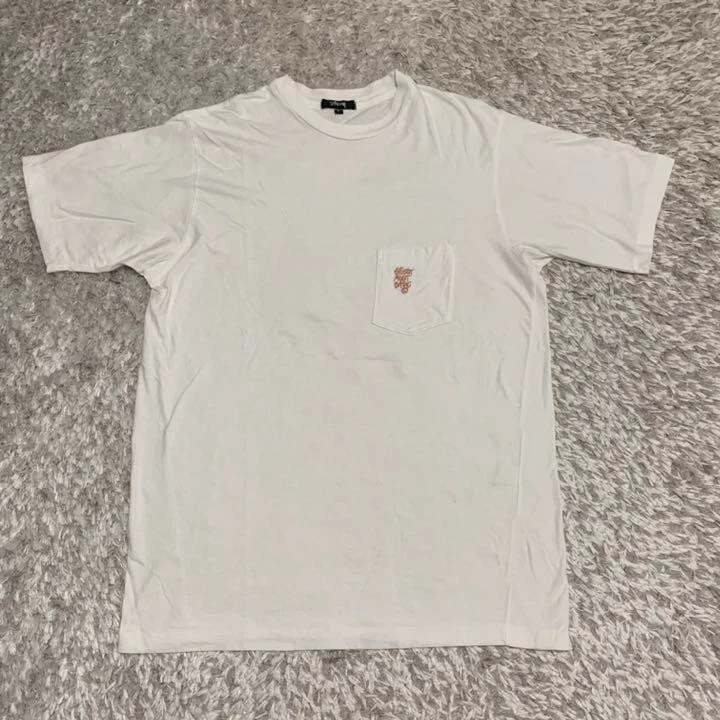 Vintage Stussy STUSSY MOST BASIC 80s Old T-Shirt with Pocket Men's L White F/S