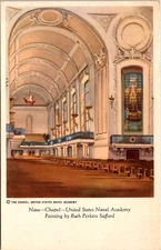 Postcard Naval Academy Chapel Ruth Perkins Safford Art Maryland B126