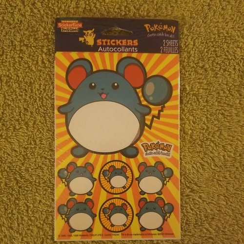 Pokemon Marrill 2 Sheets Stickers Brand New SEALED Sticker Vintage Stickers - Picture 1 of 12
