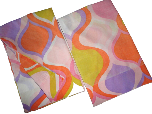 VINTAGE CANNON MONTICELLO MOROCCO orange yellow (2) STANDARD PILLOWCASES 20X31 - Picture 2 of 5