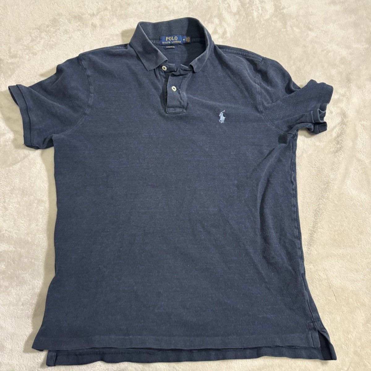 Ralph Lauren ネイビー ポロシャツ M custom fit Ralph Lauren Polo Shirt Short Sleeve Custom Fit Mens Size M