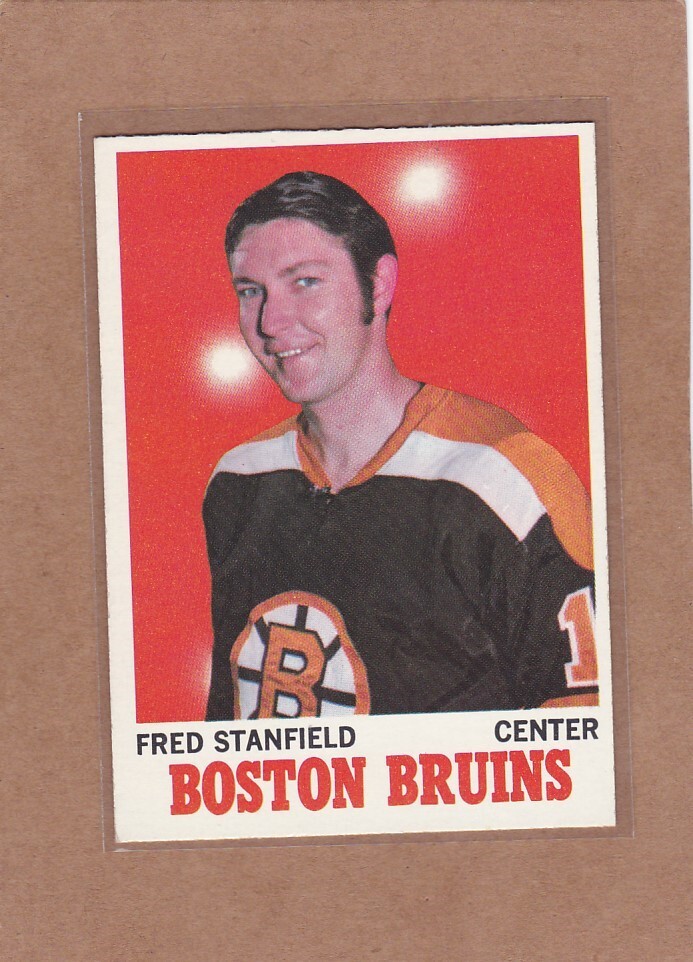 1970-71 TOPPS HOCKEY FRED STANFIELD #5 BRUINS EXMT/EXMT+ *A30198
