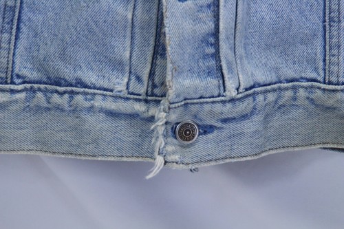 Distressed Jean Jacket Mens Large Denim - Picture 3 of 7
