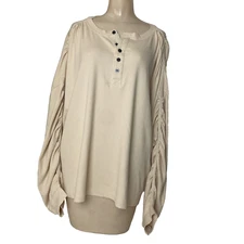 Free People Movement Flow State Layer Top Womens M cream color comfy slouchy