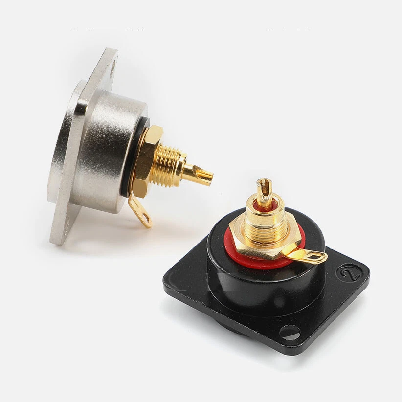 RCA Phono Female Chassis Insulated Socket Panel Mount Red Gold  Black White - Image 4 of 4