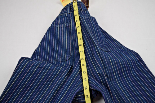Vintage Jeans Sergio Valente W26 L31 80s Blue Pastel Pinstripes High Waist NWT - Picture 11 of 13