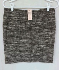 NWT Ann Taylor Petites Wool Blend Tweed Brown/Cream Mini Skirt Sz 4P O4