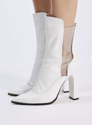 Discount Topshop Topshop White Cowboy Boots Knee High Boots