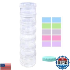 7 Day Pill Organizer Case Stackable Weekly Supplements Vitamins Pills Holder 