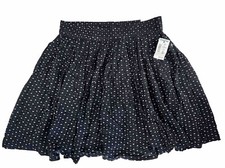 Girls Abercrombie Black Skirt With Pink Hearts Size Small