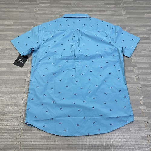 O’Neill Harborside Short Sleeve Button Waves AOP Shirt Mens Size Small Blue $55 - Picture 8 of 8