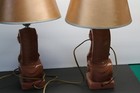 Vintage Mid-Century Deena fine china atomic era art lamps w/ org. shades WORKS — photo 7