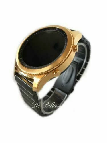 24K GOLD Plated Samsung Gear S3 Classic Smart Watch With Black Link Band CUSTOM - Image 2 of 4