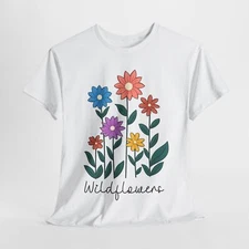 Wildflowers Shirt | Nature Lover T-Shirt | Spring Blossoms & Fresh Air Tee