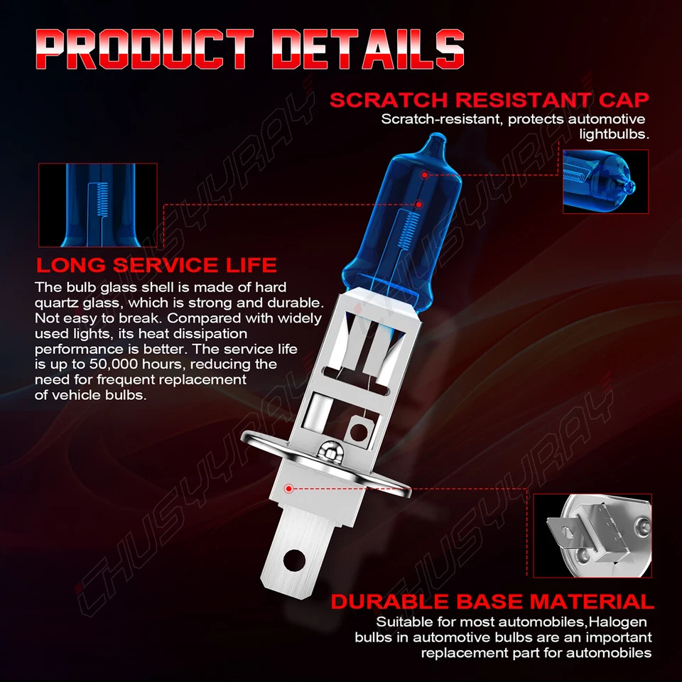 Faro halógeno haz bajo súper blanco 5000 k para BMW 750iL 1995-1998 H1 Foto 4 de 4