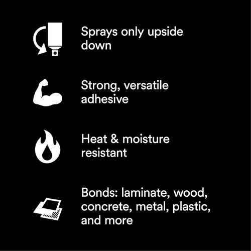 3M Hi-Strength 90 Spray Adhesive 17.6 oz Clear, Bonds Wood/Metal/Plastic, 3-Pack - Picture 3 of 5