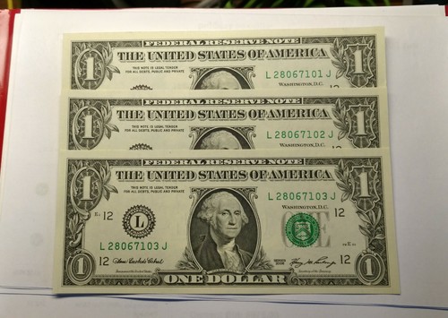 {5} FR-1934L 2006 Federal Reserve Note all in Numerical Order Crisp New $1 Bills - Picture 1 of 8