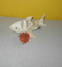 New Russ Earth Zone Zonies Small 9" Ivory Great White Shark Bean Stuffed Plush