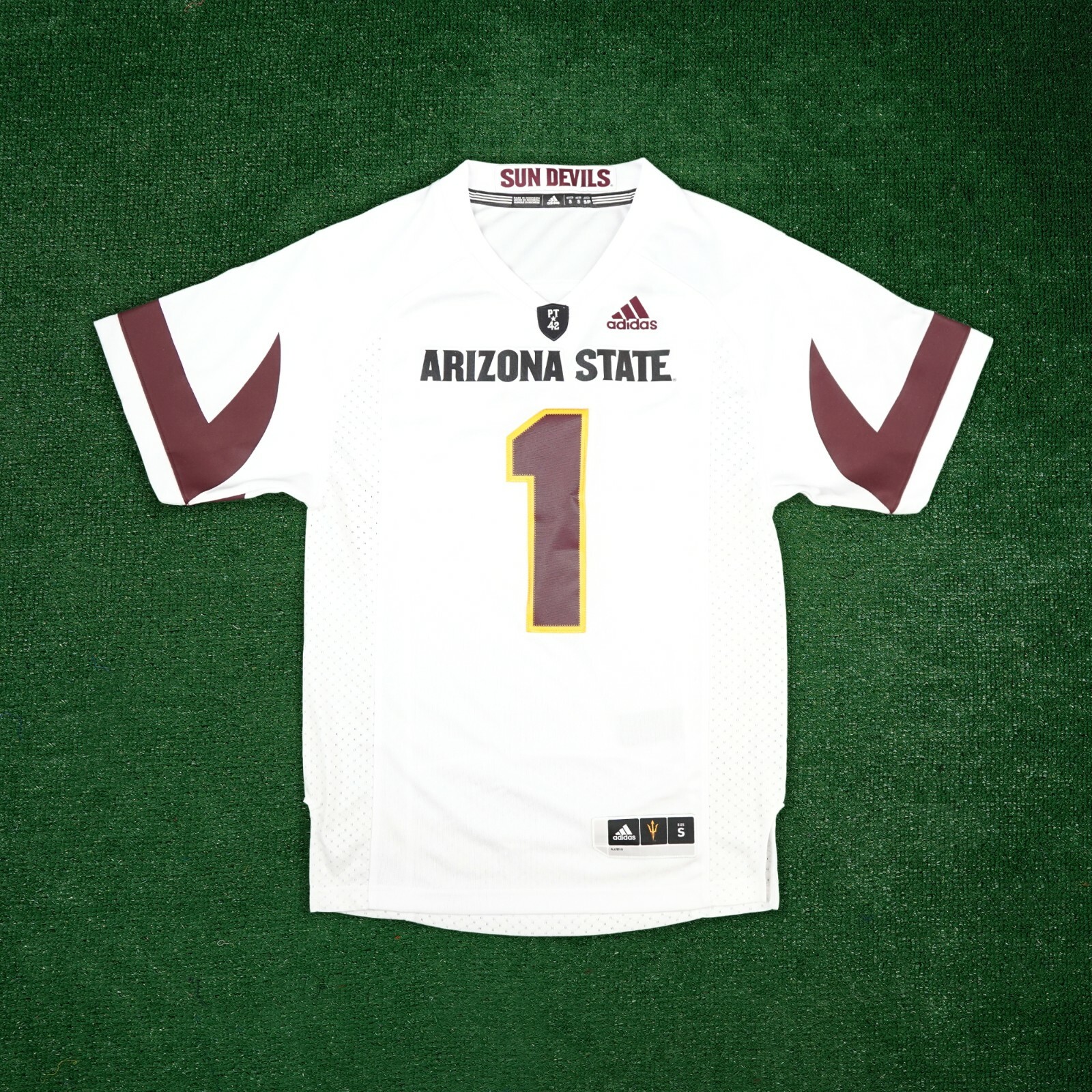 Мужская выездная белая майка премьер-лиги Arizona State Sun Devils Adidas NCAA #1