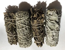 Pack Of 4 including Whit Sage, Black Sage, Yerba Santa & Blue Sage For Smudging