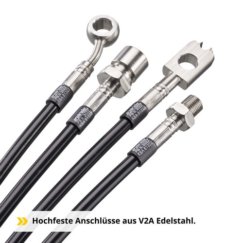 Steel braided brake line color selection for Mercedes-Benz E-Class convertible E 220 A1 - Picture 3 of 6